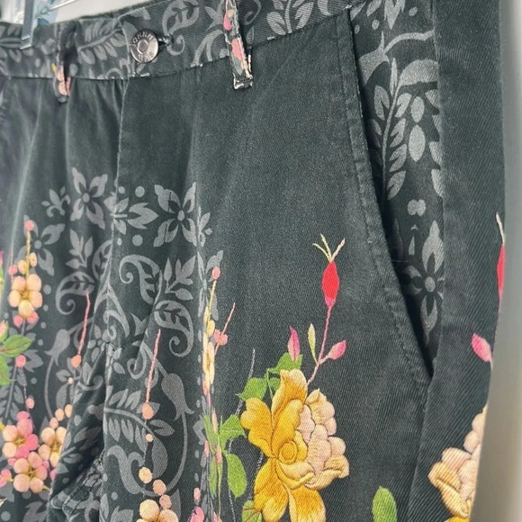 Johnny Was Pete&Greta Mono Pant Multicolor Floral Print Cotton Trouser Jean Sz 4 - Picture 7 of 16